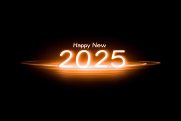 Rozświetlony napis Szczęśliwego 2025 roku © Silent26