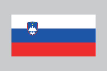 National Flag of Slovenia, Slovenian Country Flag in 1:2 proportion, vector illustration