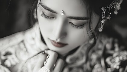 Obraz premium Elegant Woman in Traditional Attire.