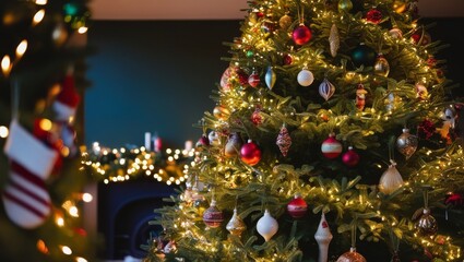 Christmas tree decorated