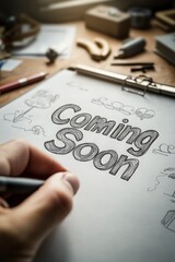 Whimsical Hand-Drawn Coming Soon Sketch