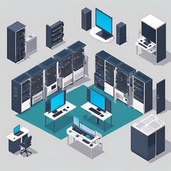 Naklejka premium technology computer office