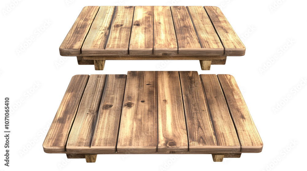 Poster realistic empty wood tables for product display and marketing use generative ai