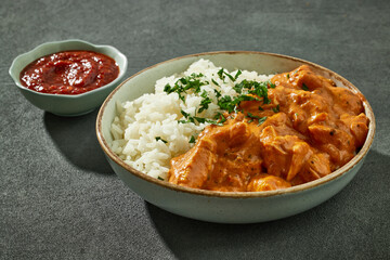 bowl of Chicken Tikka Masala with Rice