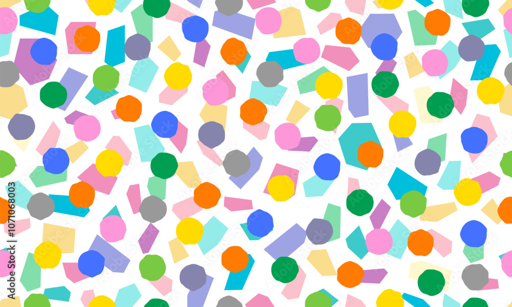 Aufkleber colorful circle doodle seamless pattern. seamless hand drawn pattern with colorful dots. vector brus