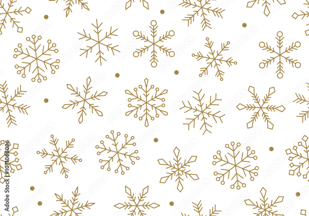 Poster seamless pattern christmas design with snowflake border vector illustration. holiday background with