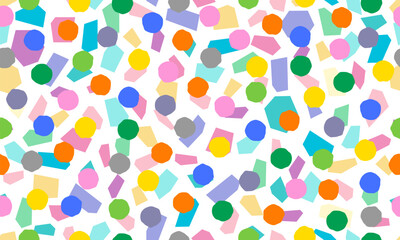 Colorful circle doodle seamless pattern. Seamless hand drawn pattern with colorful dots. Vector brush strokes design elements. Perfect for wallpapers, pattern fills, web page backgrounds, surface text