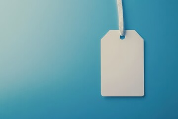 Blank name tag template on blue backdrop Business ID card