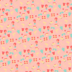 Festive Gift Wrap Winter Holidays Card Yuletide Pattern Kwanzaa Design Hanukkah Happy Holidays Seasons Greetings 1125