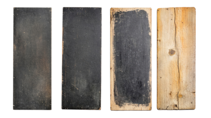 Collection of Wooden Blackboards Isolated on a Transparent Background Generative AI