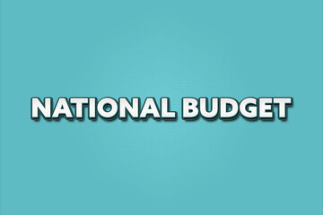 National Budget. A Illustration with white text isolated on light green background.