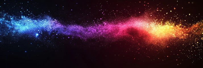 An abstract burst of fireworks with multi-colored particles and a glowing light effect, perfect for a vibrant holiday background