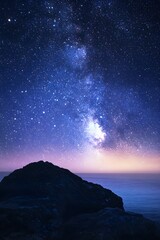 Fototapeta premium Brilliant Milky Way stretches across the night sky adorned with countless twinkling stars