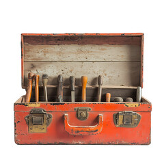 Old Metal Toolbox Photo on Transparent Background