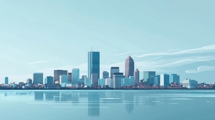 Fototapeta premium Explore the stunning skyline reflections of modern architecture in urban landscapes
