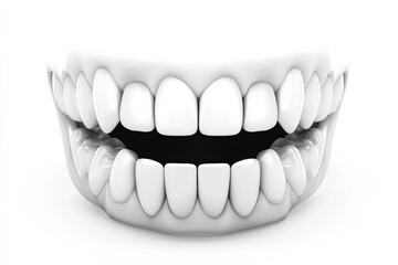 Fototapeta premium 3D Render of Teeth Model, Front View on White Background