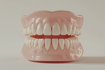 Obraz premium 3D Render of Teeth Model, Front View on White Background