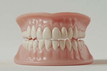 Obraz premium 3D Render of Teeth Model, Front View on White Background