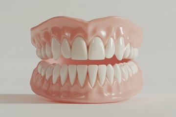 Obraz premium 3D Render of Teeth Model, Front View on White Background