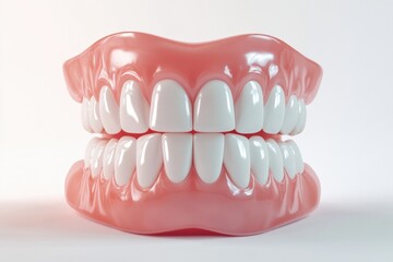 Obraz premium 3D Render of Teeth Model, Front View on White Background