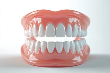 Obraz premium 3D Render of Teeth Model, Front View on White Background