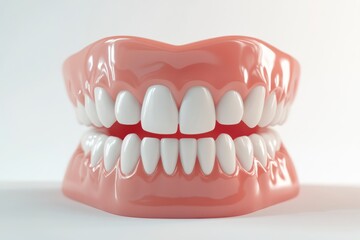Fototapeta premium 3D Render of Teeth Model, Front View on White Background