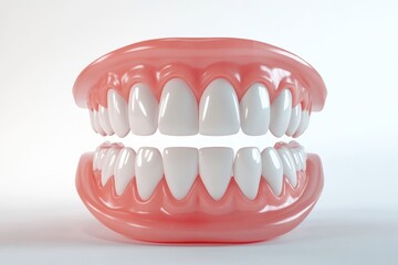 Obraz premium 3D Render of Teeth Model, Front View on White Background