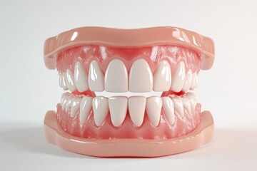 Obraz premium 3D Render of Teeth Model, Front View on White Background