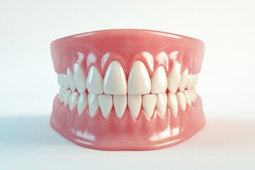 Obraz premium 3D Render of Teeth Model, Front View on White Background