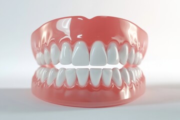 Obraz premium 3D Render of Teeth Model, Front View on White Background