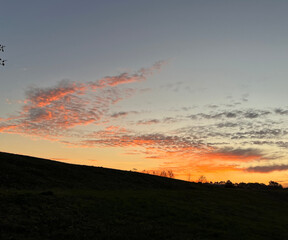 Yellow Cloud Sunset Pattern in Sky