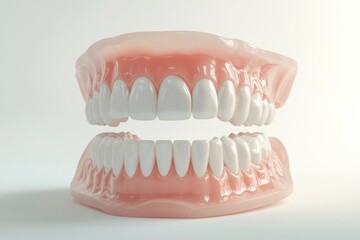Obraz premium 3D Render of Teeth Model, Front View on White Background