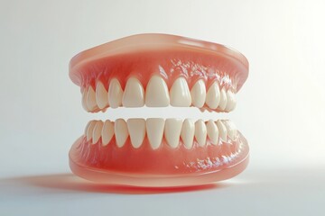 Obraz premium 3D Render of Teeth Model, Front View on White Background