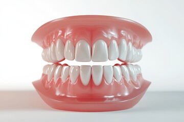 Obraz premium 3D Render of Teeth Model, Front View on White Background