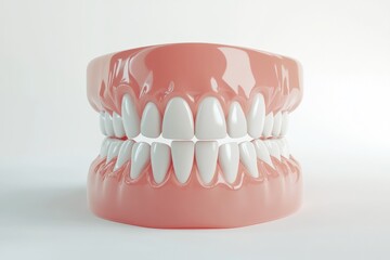Obraz premium 3D Render of Teeth Model, Front View on White Background
