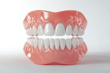 Obraz premium 3D Render of Teeth Model, Front View on White Background