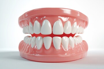 Obraz premium 3D Render of Teeth Model, Front View on White Background