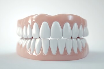 Obraz premium 3D Render of Teeth Model, Front View on White Background