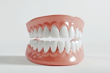Obraz premium 3D Render of Teeth Model, Front View on White Background