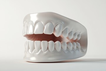 Obraz premium 3D Render of Teeth Model, Front View on White Background