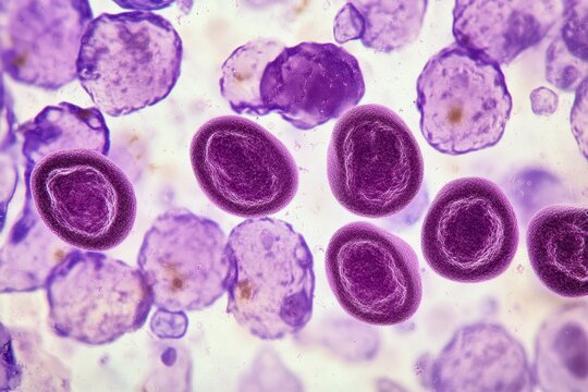 Microscopic view of normocytic normochromic anemia in blood Complete blood count