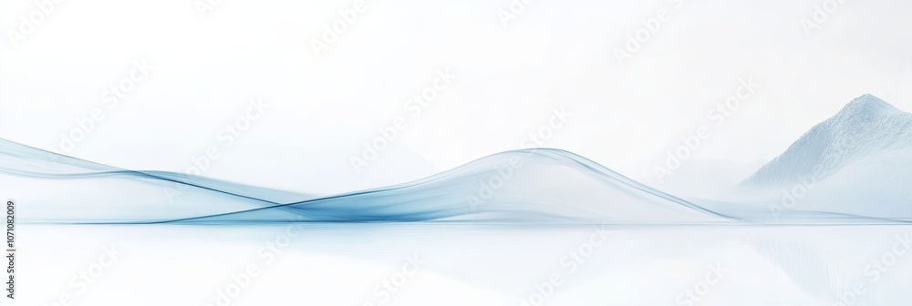 Poster a calm, soft wave of water with subtle reflections and a gentle blue gradient, creating a sense of t