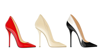 Stiletto High Heels Collection on Clear Background Generative AI