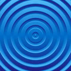A series of concentric circles in shades of blue, creating a 3D effect.