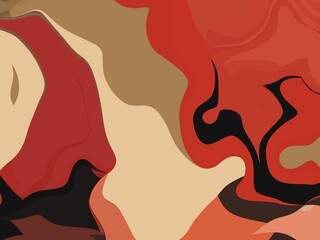 A fluid, abstract background with a mix of red, orange, brown, and black.
