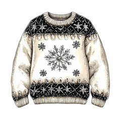 Ugly Christmas Sweater in Festive Watercolor Style – Perfect for Christmas Invites, Cards, Sublimation Designs, and Wall Art