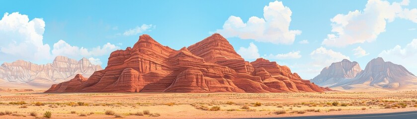 Fototapeta premium A stunning landscape featuring red rock formations under a blue sky