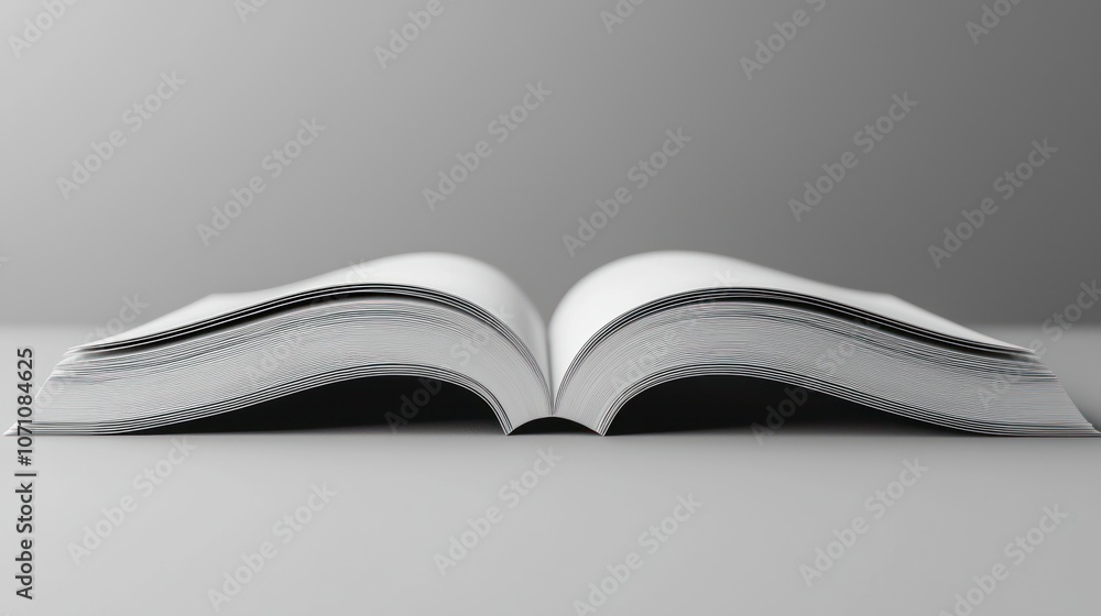 Poster A Close-Up View of an Open Book with Blank Pages