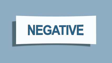 Negative. A card isolated on blue background.