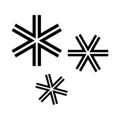 Snowflake icon set with simple and modern design Christmas theme